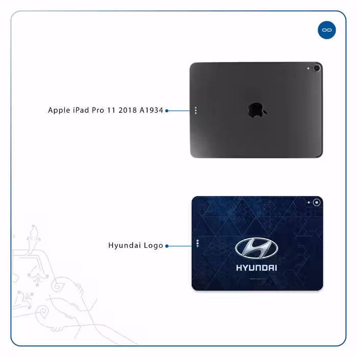 برچسب پوششی ماهوت مدل Hyundai-Logo مناسب برای تبلت اپل iPad Pro 11 2018 A1934
