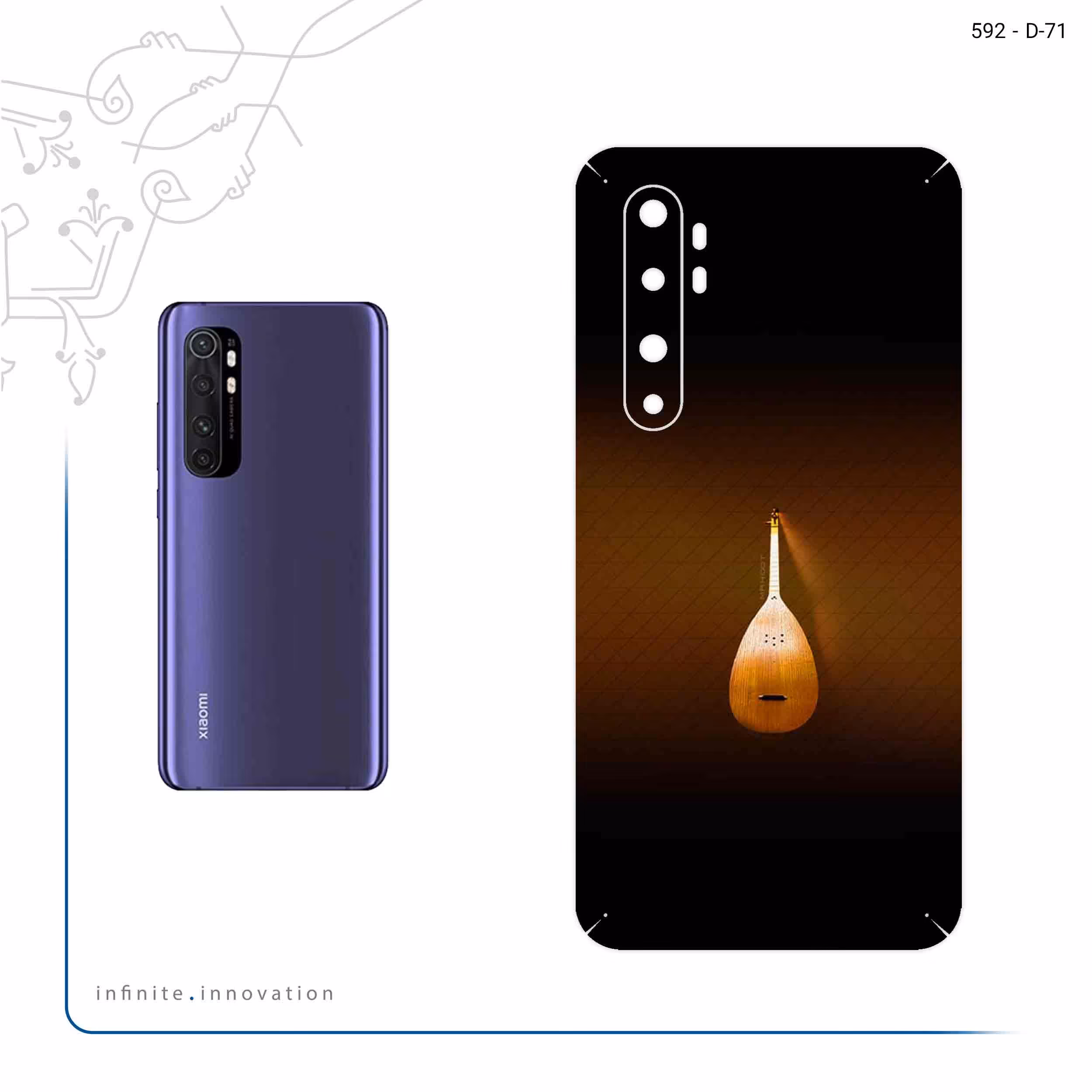 برچسب پوششی ماهوت مدل tambour مناسب برای گوشی موبایل شیائومی Mi Note 10 Lite