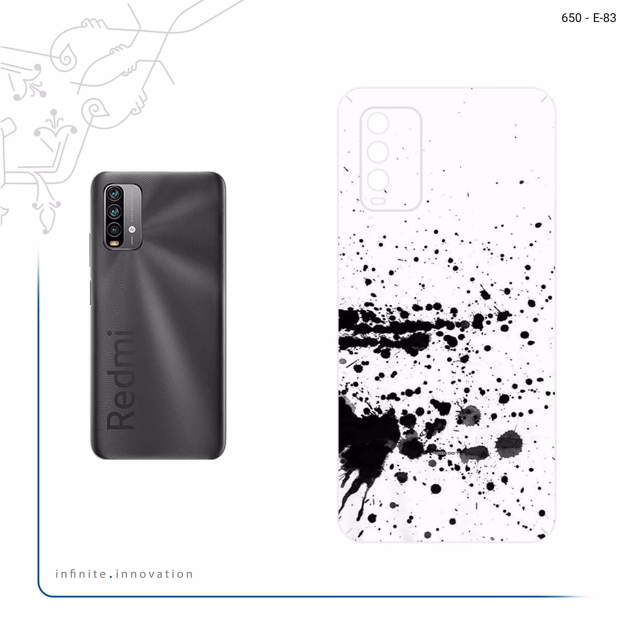 برچسب پوششی ماهوت مدل Abstract Ink Art مناسب برای گوشی موبایل شیائومی Redmi Note 9 4G