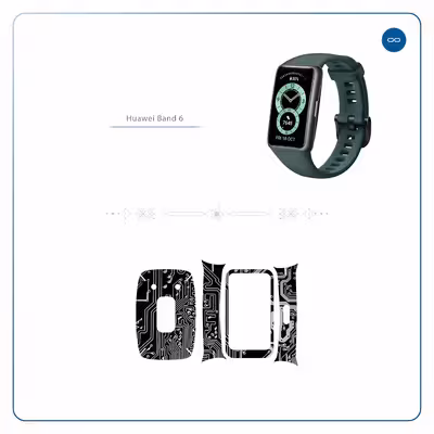 برچسب ماهوت طرح Black Printed Circuit Board مناسب برای ساعت هوشمند هوآوی band 6