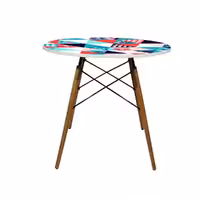 میز ناهارخوری مدل گرد طرح تروپیکال کد GL-08