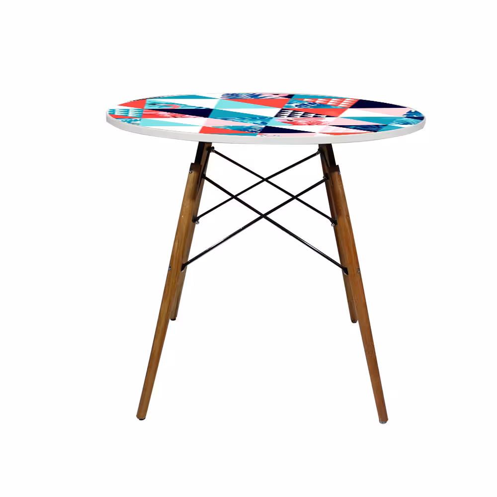 میز ناهارخوری مدل گرد طرح تروپیکال کد GL-08