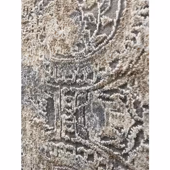 فرش ماشینی مدل مدرن طرح فرانسوی زمینه طوسی