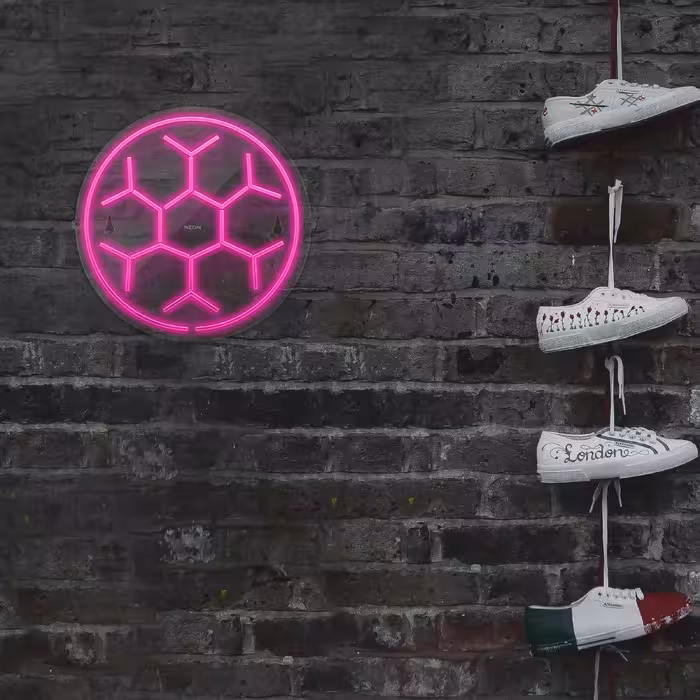 چراغ دیواری نئون دیزاین طرح Soccer-Ball-GL_PN