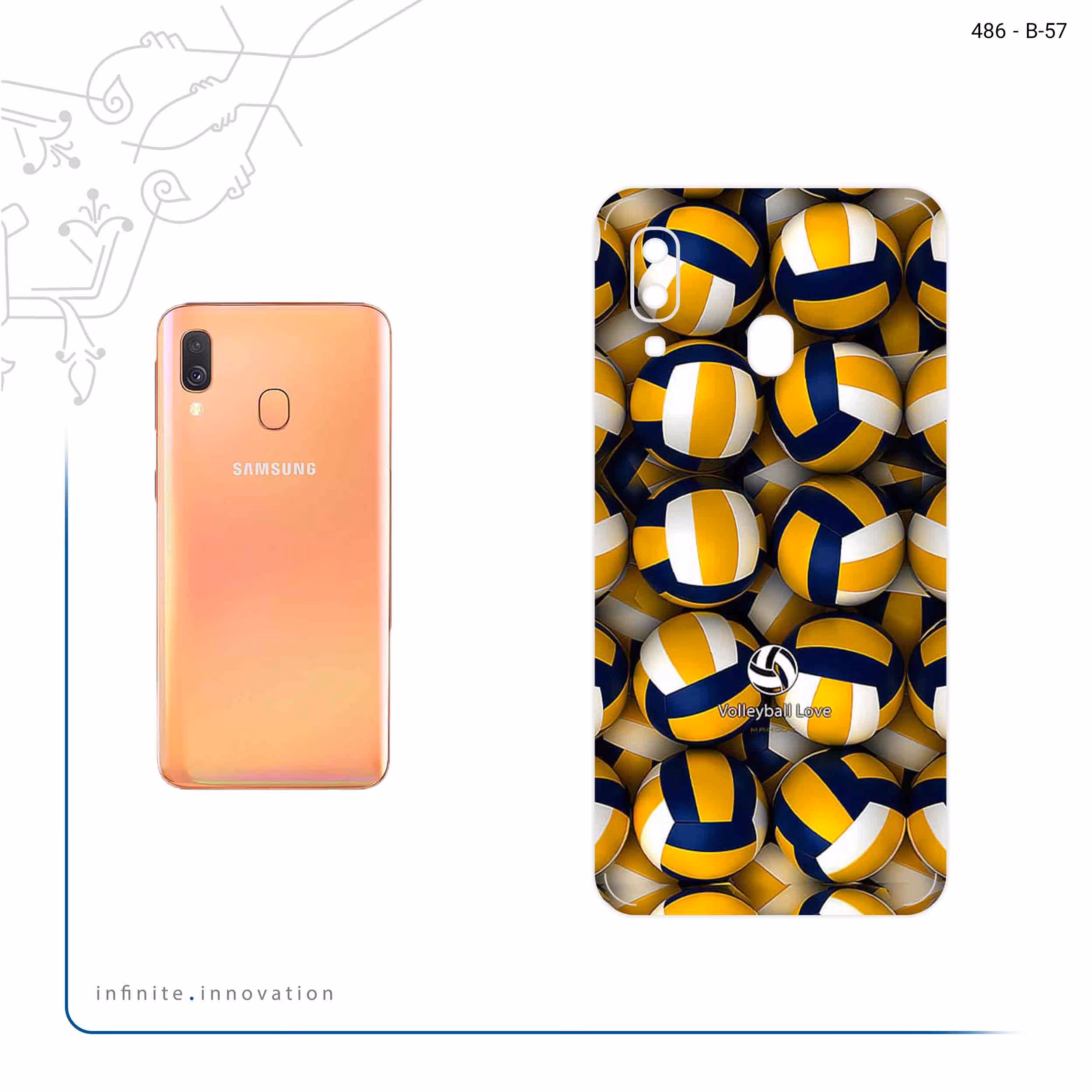 برچسب پوششی ماهوت مدل Volleyball مناسب برای گوشی موبایل سامسونگ Galaxy A40
