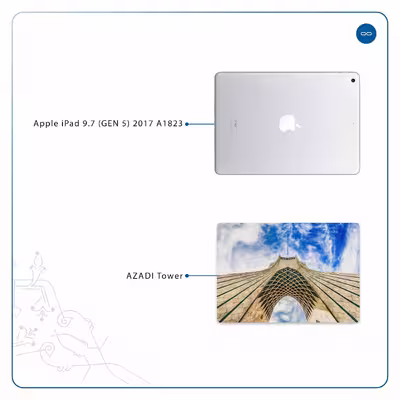 برچسب پوششی ماهوت مدل AZADI-Tower مناسب برای تبلت اپل iPad 9.7 (GEN 5) 2017 A1823