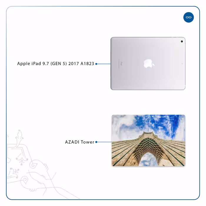 برچسب پوششی ماهوت مدل AZADI-Tower مناسب برای تبلت اپل iPad 9.7 (GEN 5) 2017 A1823