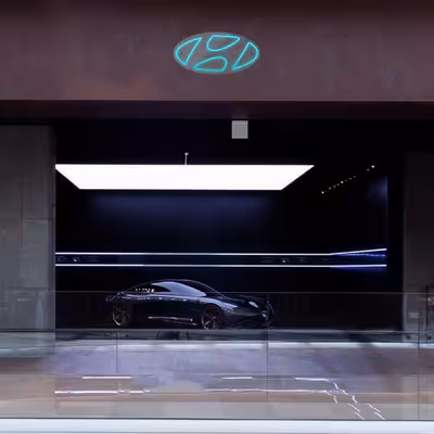 چراغ دیواری نئون دیزاین طرح Hyundai_TBL