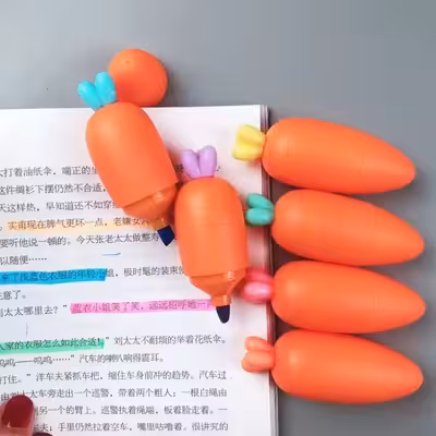 ماژیک علامت گذار مدل هویج کد HT-120  مجموعه 6 عددی