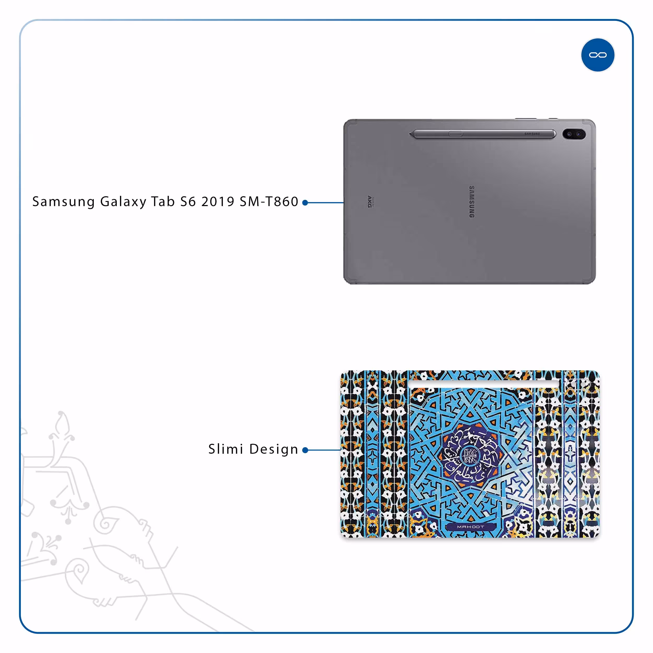 برچسب پوششی ماهوت مدل Iran-Tile7 مناسب برای تبلت سامسونگ Galaxy Tab S6 2019 SM-T860