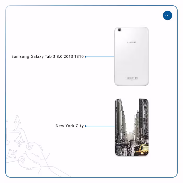 برچسب پوششی ماهوت مدل New York City مناسب برای تبلت سامسونگ Galaxy Tab 3 8.0 2013 T310