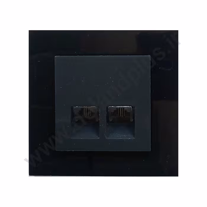 سوکت تلفن دوقلو مدل مکانیزم آسا مشکی