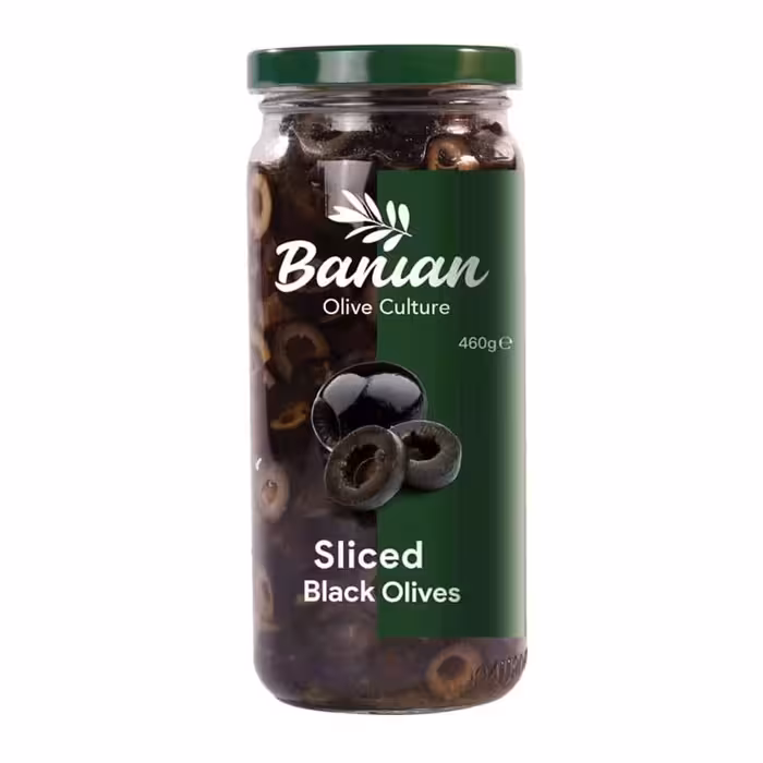 زیتون سیاه اسلایس بانیان 460 گرمی
