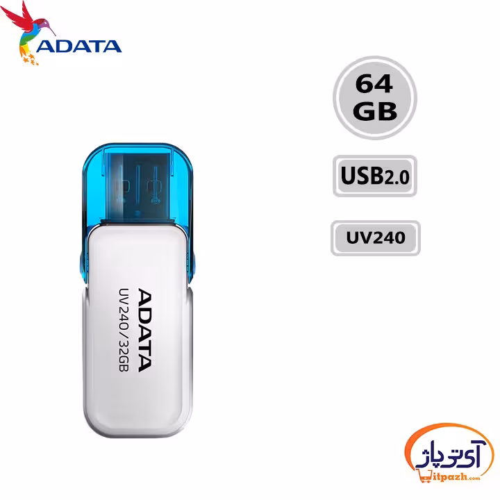 فلش مموری USB2.0 ای دیتا 64 گیگابایت مدل ADATA UV240