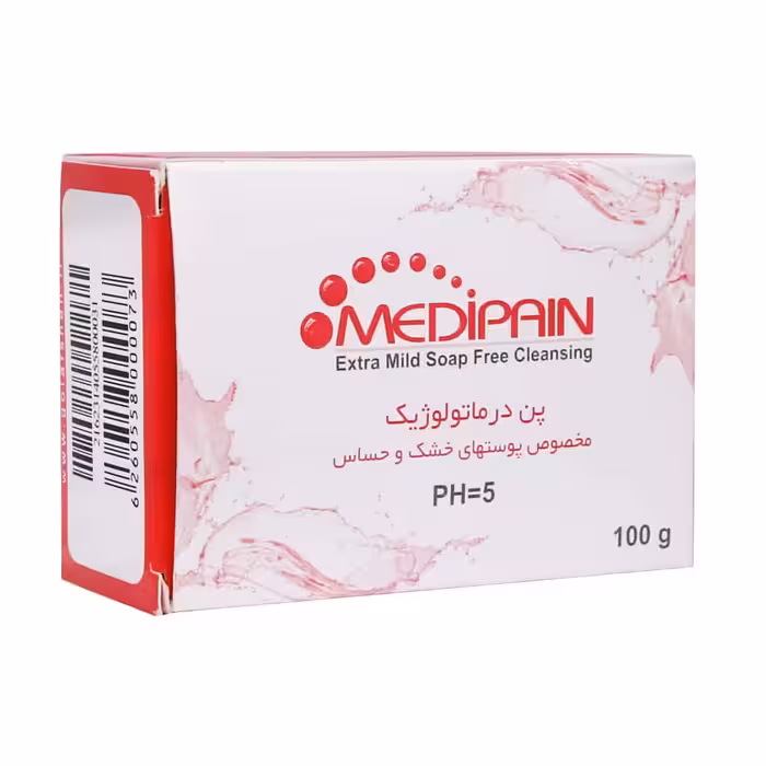 پن درماتولوژیک پوست‌ خشک مدیپن 100 گرم Medipain Dry Skin Syndet Bar 100 gr