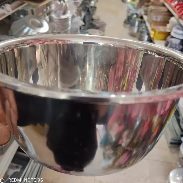 کاسه استیل لبه دار  قطر  19 یا 20 سانت،،