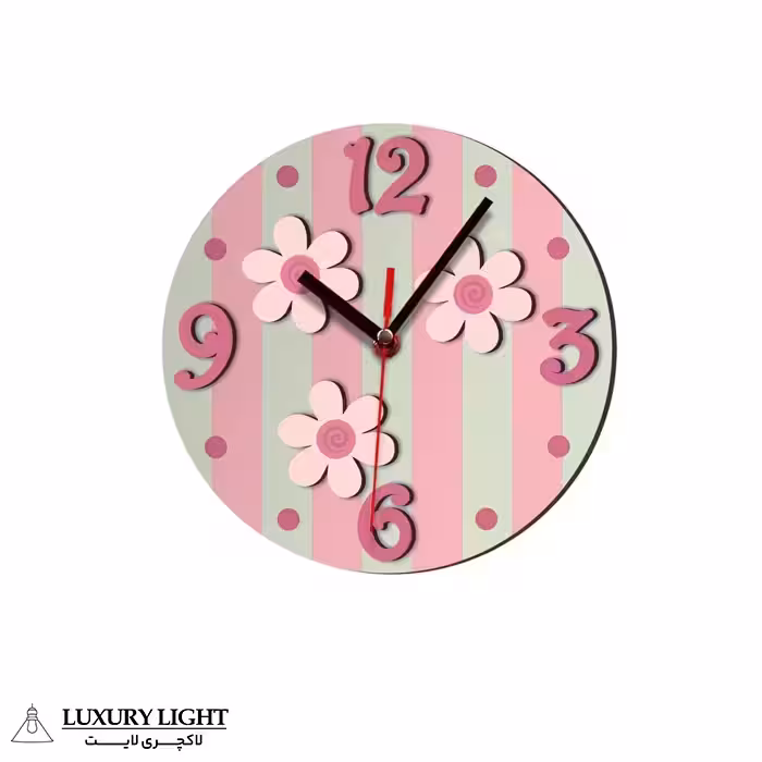 ساعت دیواری کودک باروچین مدل گل برجسته