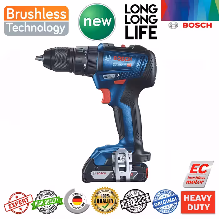 دریل پیچ گوشتی چکشی شارژی بوش مدل GSB 18V-50 EC brushless   4 Extra