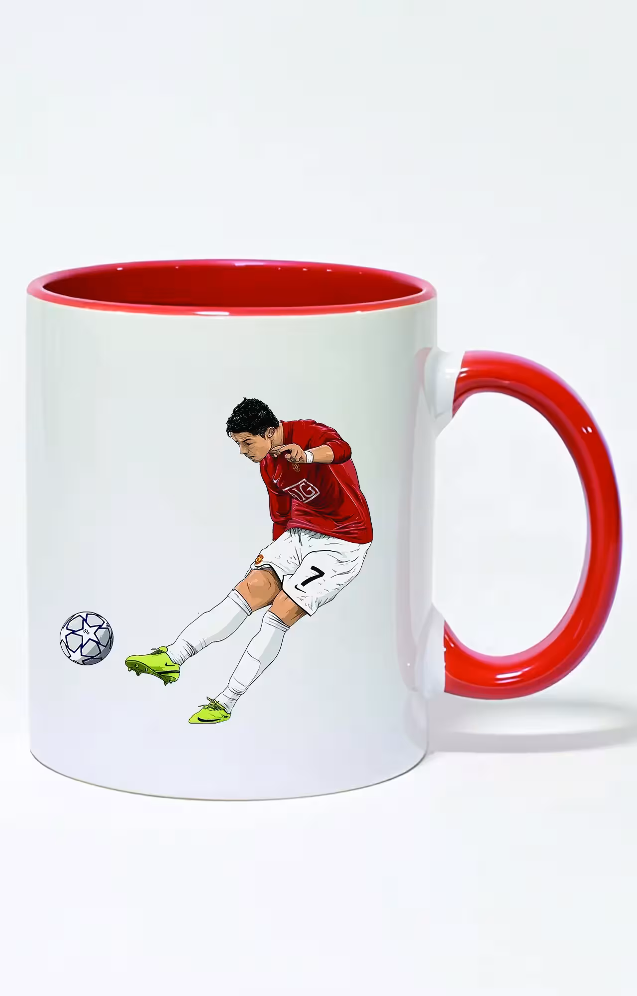 ماگ دسته و داخل رنگی طرح رونالدو منچستر یونایتد ronaldo کد 4253