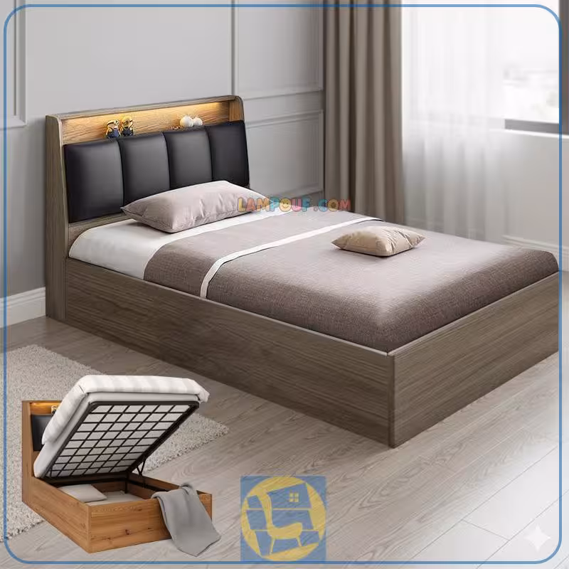 تخت خواب یک نفره جکدار SBJ309