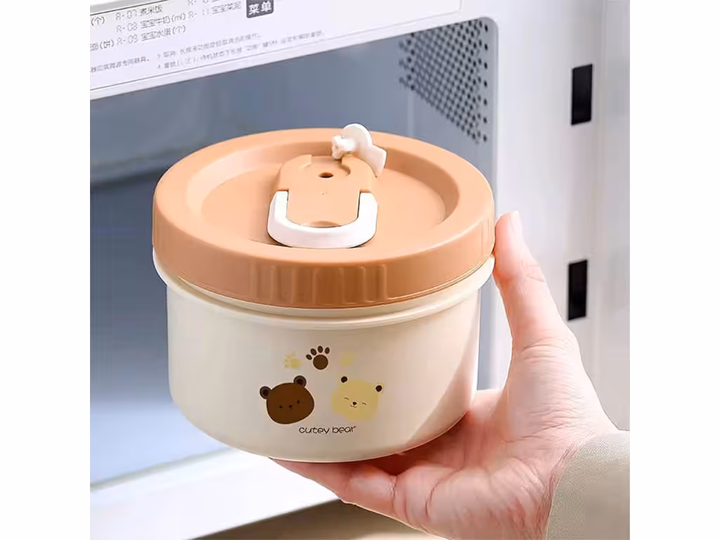 فلاسک و ظرف غذا استیل حجم 600 میلی لیتر خرس تدی