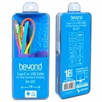 کابل شارژر و دیتا Type C رنگین کمانی 1 متری فلت برزنتی Beyond BA-501