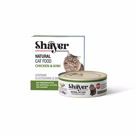 کنسرو گربه طعم مرغ و کیوی