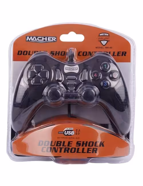 دسته بازی سیمی شوک‌دار Macher مدل MR-60 مشکی