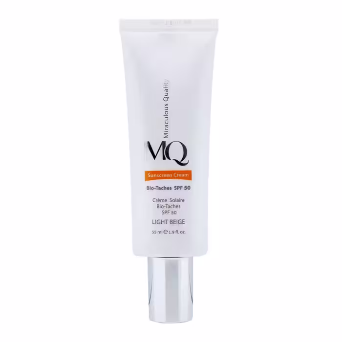 کرم ضد آفتاب ام کیو spf50 مدل ضدلک Bio taches حجم 55 میل