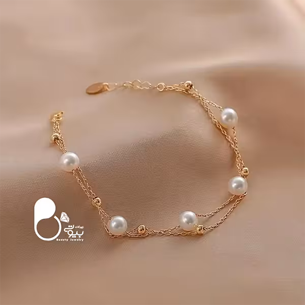 دستبند مرواریدی دو لاین