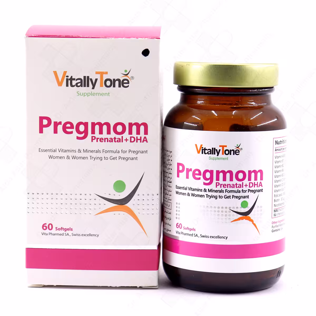 سافت ژل مولتی ویتامین پرگمام ویتالی تون قوطی 60 عددی