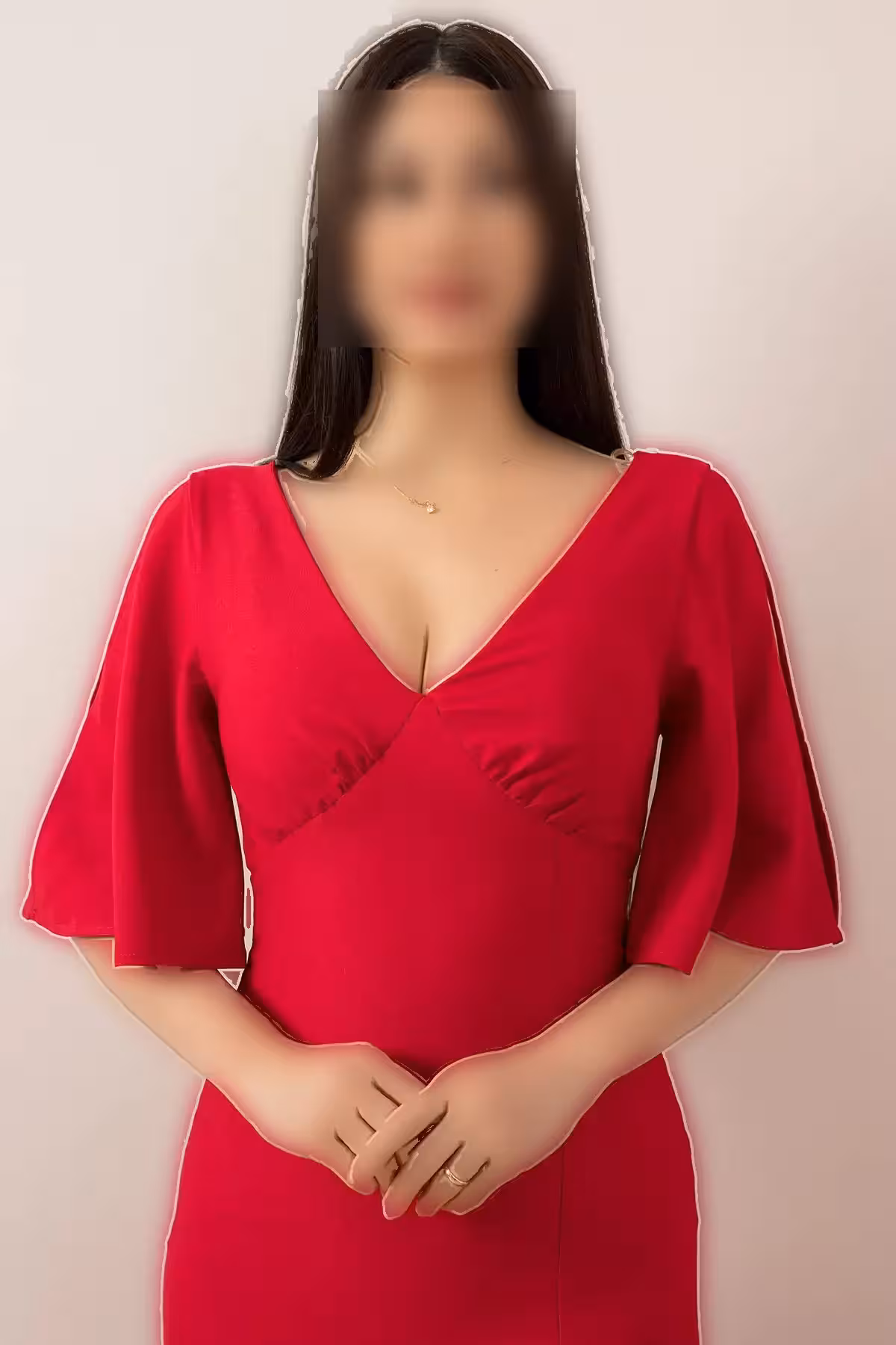 لباس مجلسی بلند با جزئیات شکاف 13233 - 11326