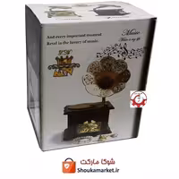 گرامافون دکوری مدل PF066B رومیزی طرح چوب با جعبه HTI-003