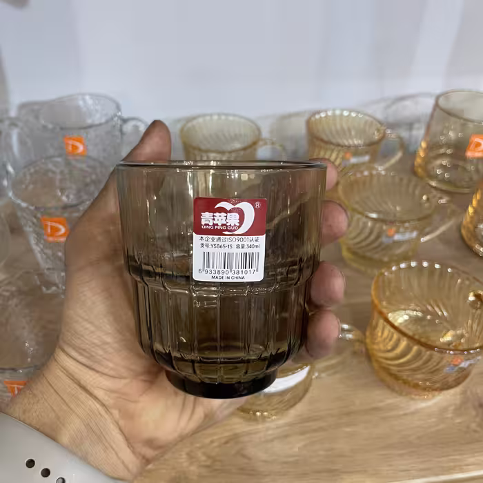 لیوان کوتاه دلی دودی 340 میل – ست 6 عددی Deli Glass