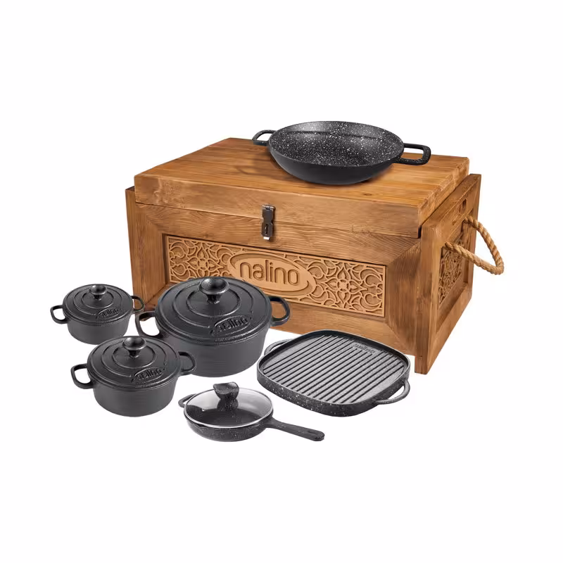 سرویس قابلمه چدن 10 پارچه نالینو مدل Bona