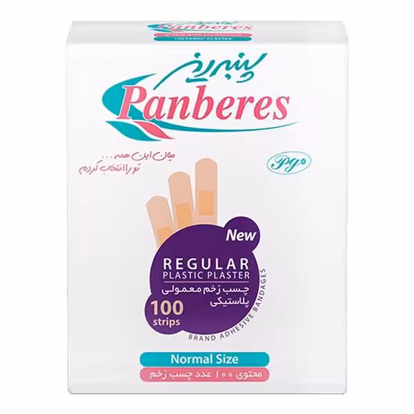 چسب زخم معمولی پلاستیکی پنبه ریز Panberes Regular Plastic Plaster