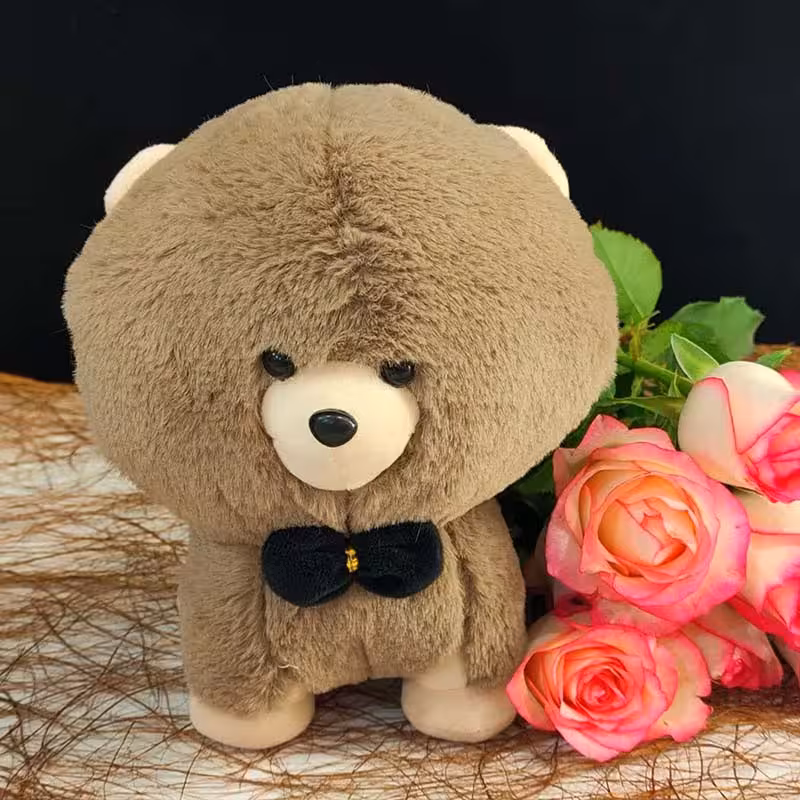 عروسک سگ پشمالو قهوه ای کله گنده در کرمان