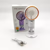 پنکه شارژی بخوردار رینگ گلد سفید