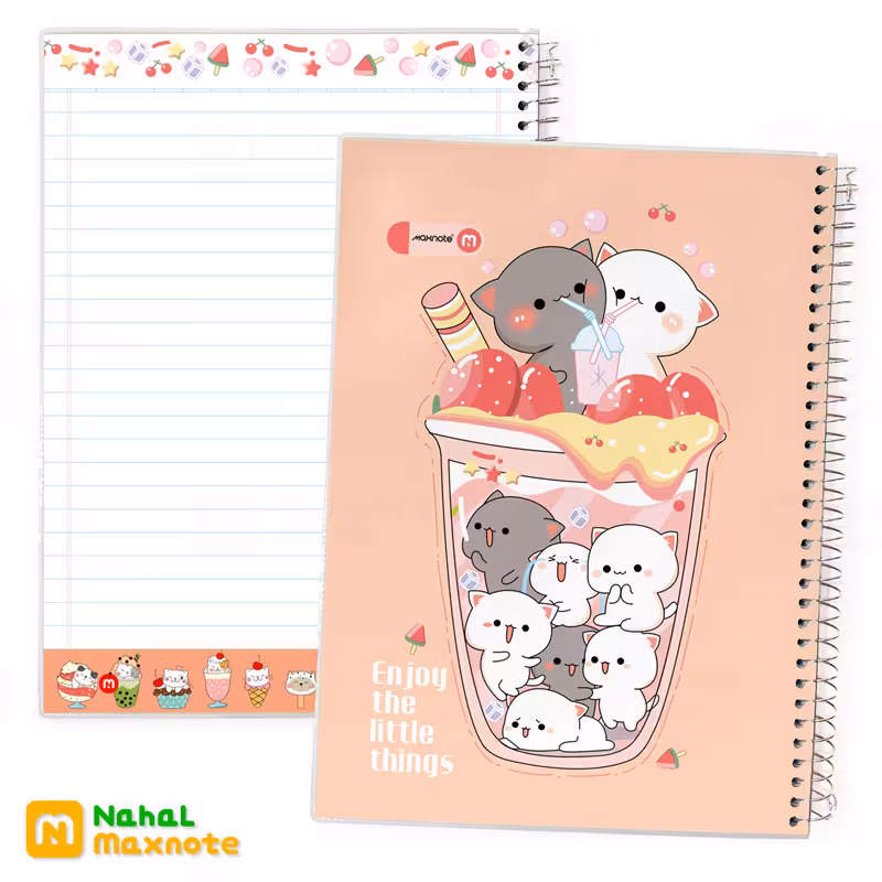 دفتر 100 برگ سیمی طلقی رنگی رنگی کارتونی کد 9125.طرح 5