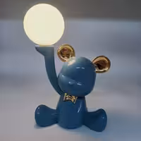 چراغ خواب شارژی و فانتزی خرس توپ در دست ( آبی رنگ)