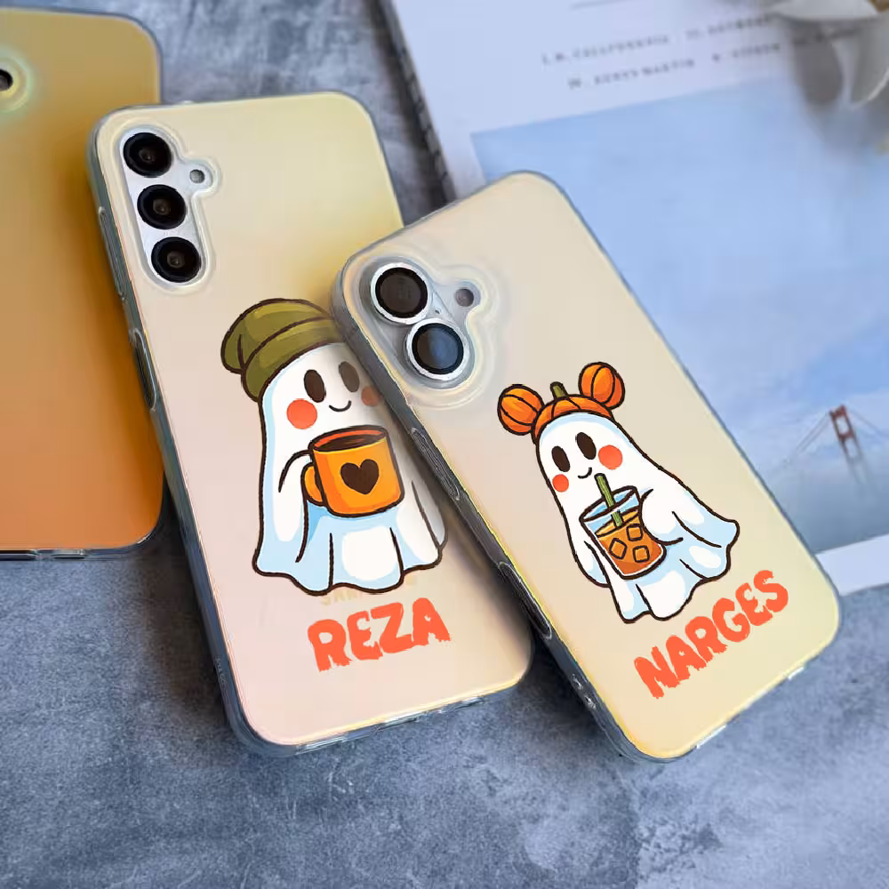 قاب هولوگرامی چاپی سفارشی (کد 0483) به اسم دلخواه کاپل روح - Soul Couple برای سامسونگ