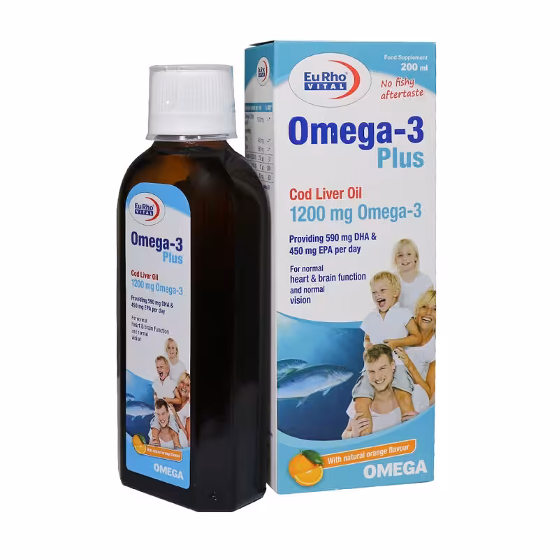 شربت امگا 3 پلاس یوروویتال 200 میلی لیتر | Eurho Vital Omega 3 Plus
