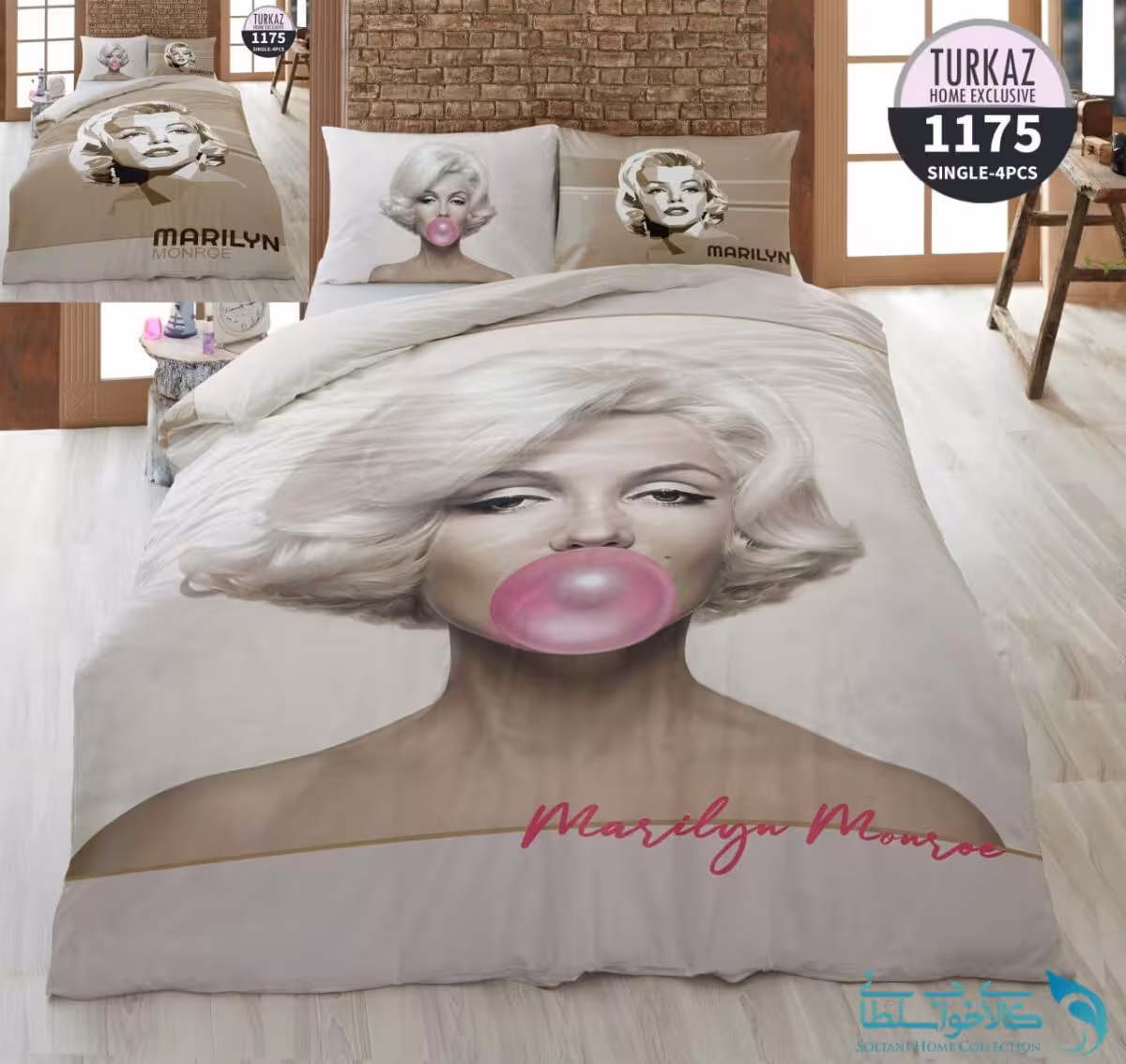روتختی طرح مارلین مونور یک نفره برند Turkaz کد 1175