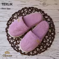 دمپایی حوله ای طرح کرالیچ رنگ یاسی