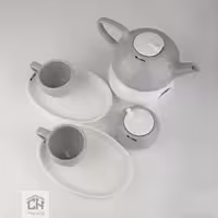 ست چای خوری 2 نفره سفید-طوسی مدل رجینال کد 44004