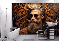 کاغذ دیواری سه بعدی طرح مدلینگ مرد خفن برای مدل مو HQ-2091