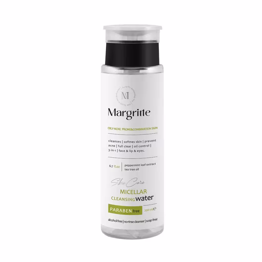 میسلار واتر 3 در 1 پوست چرب و مختلط مارگریت 200 میلی لیتر Margritte Oily And Combination Micellar Cleansing Water 200 ml