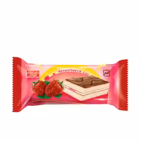 کیک لایه ای کرمدار با طعم توت فرنگی شیرین عسل 25 گرمی