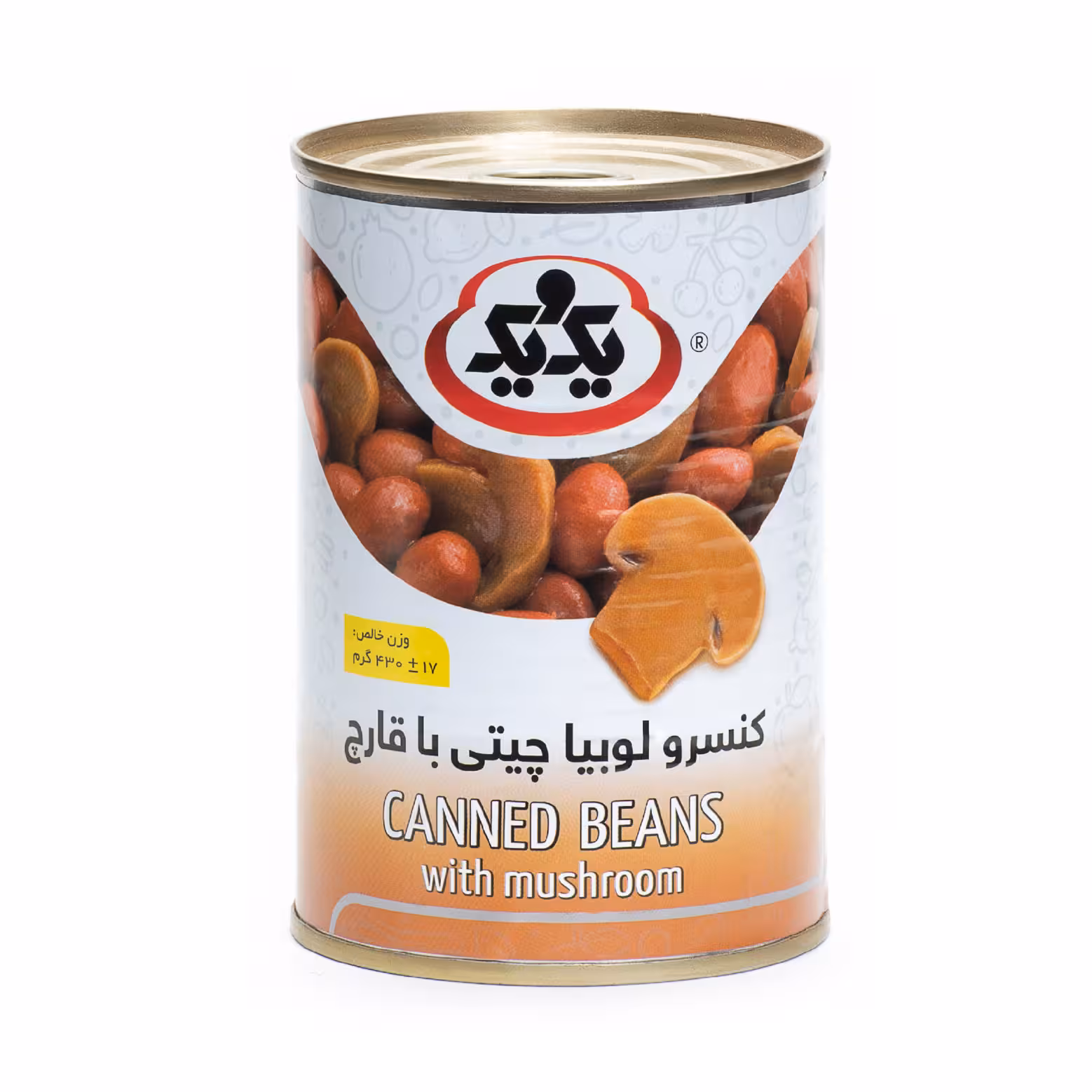 کنسرو لوبیا چیتی با قارچ 430g یک و یک