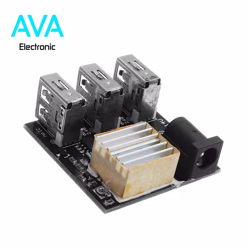 ماژول مبدل ولتاژ 9 و 12 به 5 ولت با سه خروجی USB